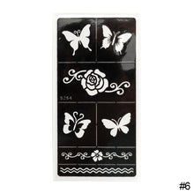 Load image into Gallery viewer, 1Sheet Women Flower Tattoo Stencils Henna Hand Wrist Templates Arm Back Chest Body Art Airbrush Paint Templates Decal DIY Flower Painting
