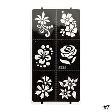 Load image into Gallery viewer, 1Sheet Women Flower Tattoo Stencils Henna Hand Wrist Templates Arm Back Chest Body Art Airbrush Paint Templates Decal DIY Flower Painting
