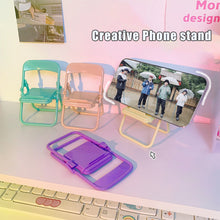 Load image into Gallery viewer, Cute Small Stool Foldable Mobile Phone Bracket Chair Multifunctional Macaron Desktop Lazy Bracket Ornament
