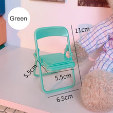 Load image into Gallery viewer, Cute Small Stool Foldable Mobile Phone Bracket Chair Multifunctional Macaron Desktop Lazy Bracket Ornament
