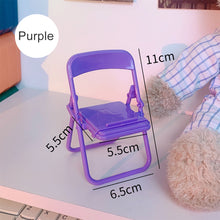 Load image into Gallery viewer, Cute Small Stool Foldable Mobile Phone Bracket Chair Multifunctional Macaron Desktop Lazy Bracket Ornament
