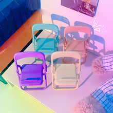 Load image into Gallery viewer, Cute Small Stool Foldable Mobile Phone Bracket Chair Multifunctional Macaron Desktop Lazy Bracket Ornament
