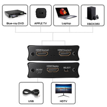 Load image into Gallery viewer, 8K Switcher HDMI2.1 Two In One Out HD Game Console 8k60 4k120 Distribution Converter

