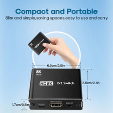 Load image into Gallery viewer, 8K Switcher HDMI2.1 Two In One Out HD Game Console 8k60 4k120 Distribution Converter
