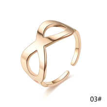 Load image into Gallery viewer, Adjustable Luxsury Number 8 Titanium Steel Wedding Engagement Band Ring Women's Men's Jewelry Gift
