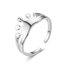Load image into Gallery viewer, Adjustable Luxsury Crown Ring Titanium Steel Wedding Engagement Band Ring Women's Men's Jewelry Gift

