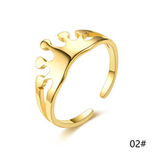 Load image into Gallery viewer, Adjustable Luxsury Crown Ring Titanium Steel Wedding Engagement Band Ring Women's Men's Jewelry Gift
