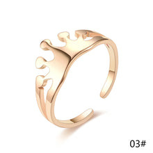 Load image into Gallery viewer, Adjustable Luxsury Crown Ring Titanium Steel Wedding Engagement Band Ring Women's Men's Jewelry Gift
