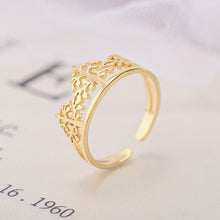 Load image into Gallery viewer, Adjustable Luxsury Fortune Tree Ring Titanium Steel Wedding Engagement Band Ring Women's Men's Jewelry Gift
