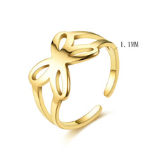 Load image into Gallery viewer, Adjustable Luxsury Butterfly Ring Titanium Steel Wedding Engagement Band Ring Women's Men's Jewelry Gift
