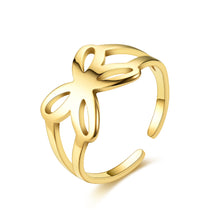 Load image into Gallery viewer, Adjustable Luxsury Butterfly Ring Titanium Steel Wedding Engagement Band Ring Women's Men's Jewelry Gift
