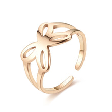 Load image into Gallery viewer, Adjustable Luxsury Butterfly Ring Titanium Steel Wedding Engagement Band Ring Women's Men's Jewelry Gift
