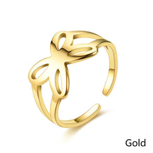 Load image into Gallery viewer, Adjustable Luxsury Butterfly Ring Titanium Steel Wedding Engagement Band Ring Women's Men's Jewelry Gift

