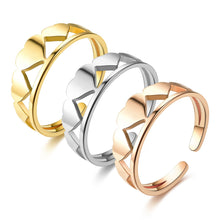 Load image into Gallery viewer, Adjustable Luxsury Love Ring Titanium Steel Wedding Engagement Band Ring Women's Men's Jewelry Gift
