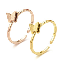 Load image into Gallery viewer, Adjustable Luxsury 3D Butterfly Ring Titanium Steel Wedding Engagement Band Ring Women's Men's Jewelry Gift

