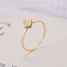 Load image into Gallery viewer, Adjustable Luxsury 3D Butterfly Ring Titanium Steel Wedding Engagement Band Ring Women's Men's Jewelry Gift
