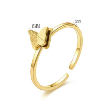 Load image into Gallery viewer, Adjustable Luxsury 3D Butterfly Ring Titanium Steel Wedding Engagement Band Ring Women's Men's Jewelry Gift
