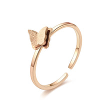 Load image into Gallery viewer, Adjustable Luxsury 3D Butterfly Ring Titanium Steel Wedding Engagement Band Ring Women's Men's Jewelry Gift
