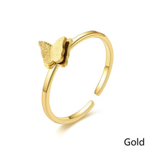 Load image into Gallery viewer, Adjustable Luxsury 3D Butterfly Ring Titanium Steel Wedding Engagement Band Ring Women's Men's Jewelry Gift
