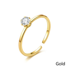 Load image into Gallery viewer, 18K Fashion Simple Elegant Diamond Zircon Plated Titanium Steel Wedding Engagement Band Ring Women's Men's Jewelry Gift
