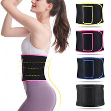 Load image into Gallery viewer, Adjustable Waist Back Support Waist Trainer Sweat Band Wrap Fat Tummy Stomach Sauna Sweat Belt Sport Safe Accessories
