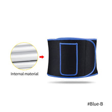 Load image into Gallery viewer, Adjustable Waist Back Support Waist Trainer Sweat Band Wrap Fat Tummy Stomach Sauna Sweat Belt Sport Safe Accessories
