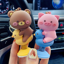 Load image into Gallery viewer, Cute Car Panel Dashboard Decoration Animal Shaking Head Spring Toys PVC Car Ornament Doll Auto Interior Accessories Gift
