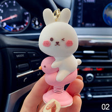 Load image into Gallery viewer, Cute Car Panel Dashboard Decoration Animal Shaking Head Spring Toys PVC Car Ornament Doll Auto Interior Accessories Gift
