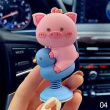 Load image into Gallery viewer, Cute Car Panel Dashboard Decoration Animal Shaking Head Spring Toys PVC Car Ornament Doll Auto Interior Accessories Gift
