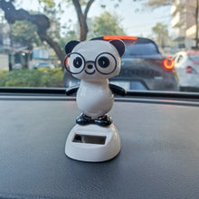 Load image into Gallery viewer, Solar Power Car Dashboard Swinging Doll Car Interior Ornament Gift Interior Decorations Glasses Panda
