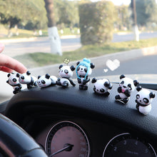 Load image into Gallery viewer, 8Pcs Cute Panda Car Decoration Dashboard Toy Auto Car DIY Cartoon Interior Supplies Decoration Accessories
