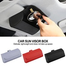 Load image into Gallery viewer, Car PU Leather Visor Sunglasses Case Clip Hanger Holder Fastener Sunglasses Holder Storage Box Eyeglasses Interior
