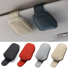 Load image into Gallery viewer, PU Leather Car Glasses Holder Strong Sunglasses Clip Hanging Protective Sun Visor Space Saving
