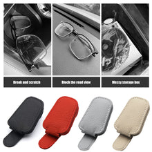Load image into Gallery viewer, PU Leather Car Glasses Holder Strong Sunglasses Clip Hanging Protective Sun Visor Space Saving
