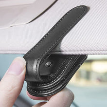 Load image into Gallery viewer, PU Leather Car Glasses Holder Strong Sunglasses Clip Hanging Protective Sun Visor Space Saving
