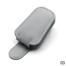 Load image into Gallery viewer, PU Leather Car Glasses Holder Strong Sunglasses Clip Hanging Protective Sun Visor Space Saving
