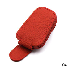 Load image into Gallery viewer, PU Leather Car Glasses Holder Strong Sunglasses Clip Hanging Protective Sun Visor Space Saving
