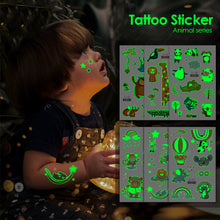 Load image into Gallery viewer, Cartoon Children Tattoo Stickers Waterproof Glow-in-the-dark Tattoo Stickers Cute Cartoon Animal Tattoo Stickers for Kids
