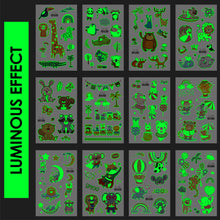 Load image into Gallery viewer, Cartoon Children Tattoo Stickers Waterproof Glow-in-the-dark Tattoo Stickers Cute Cartoon Animal Tattoo Stickers for Kids
