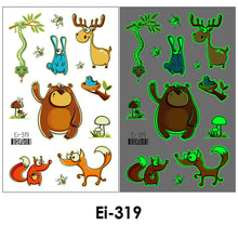 Load image into Gallery viewer, Cartoon Children Tattoo Stickers Waterproof Glow-in-the-dark Tattoo Stickers Cute Cartoon Animal Tattoo Stickers for Kids
