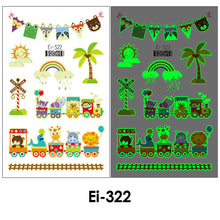 Load image into Gallery viewer, Cartoon Children Tattoo Stickers Waterproof Glow-in-the-dark Tattoo Stickers Cute Cartoon Animal Tattoo Stickers for Kids
