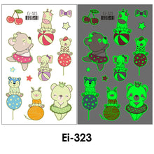 Load image into Gallery viewer, Cartoon Children Tattoo Stickers Waterproof Glow-in-the-dark Tattoo Stickers Cute Cartoon Animal Tattoo Stickers for Kids
