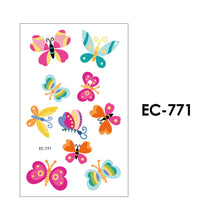 Load image into Gallery viewer, Children Waterproof Tattoo Stickers Cartoon 3D Colorful Butterfly Tattoo Stickers Body Art Tattoo Stickers for Kids

