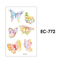 Load image into Gallery viewer, Children Waterproof Tattoo Stickers Cartoon 3D Colorful Butterfly Tattoo Stickers Body Art Tattoo Stickers for Kids
