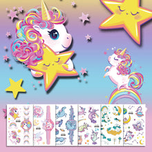 Load image into Gallery viewer, Children Glitter Tattoo Stickers Waterproof Cartoon Watch Unicorn Children Tattoo Stickers Temporary Body Tattoo for Kids
