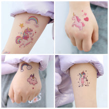 Load image into Gallery viewer, Children Glitter Tattoo Stickers Waterproof Cartoon Watch Unicorn Children Tattoo Stickers Temporary Body Tattoo for Kids
