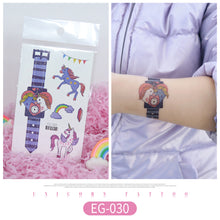 Load image into Gallery viewer, Children Glitter Tattoo Stickers Waterproof Cartoon Watch Unicorn Children Tattoo Stickers Temporary Body Tattoo for Kids
