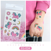 Load image into Gallery viewer, Children Glitter Tattoo Stickers Waterproof Cartoon Watch Unicorn Children Tattoo Stickers Temporary Body Tattoo for Kids
