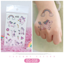 Load image into Gallery viewer, Children Glitter Tattoo Stickers Waterproof Cartoon Watch Unicorn Children Tattoo Stickers Temporary Body Tattoo for Kids
