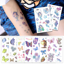 Load image into Gallery viewer, Children Flash Powder Tattoo Stickers Waterproof Creative Colorful Butterfly Mermaid Tattoo Stickers for Kids
